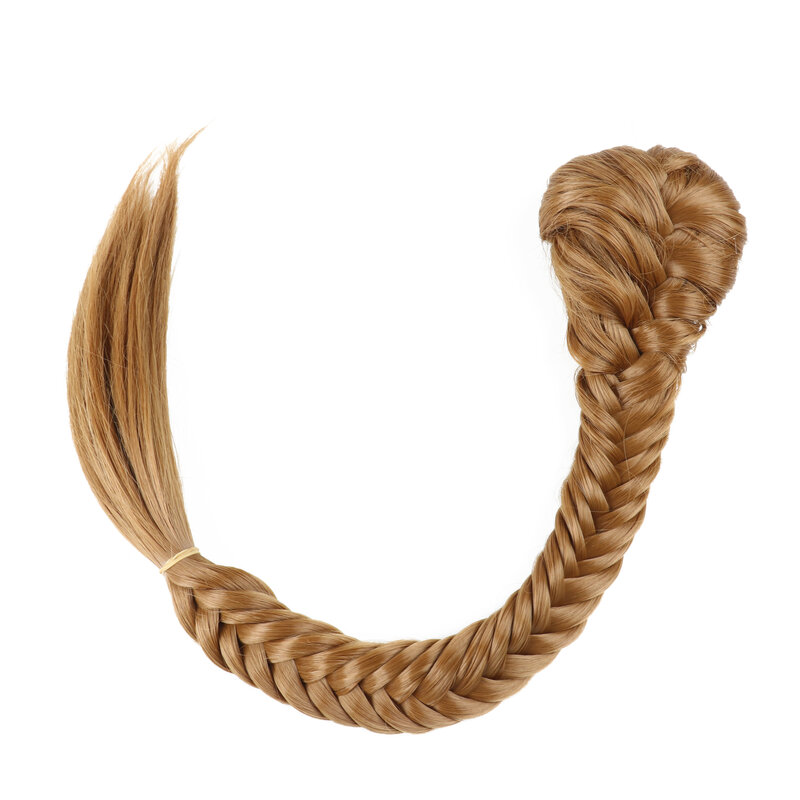 Длинная прямая синтетическая коса 24 дюйма, плетеная рыбий хвост, хвост со шнурком, удлинитель волос с зажимом для женщин