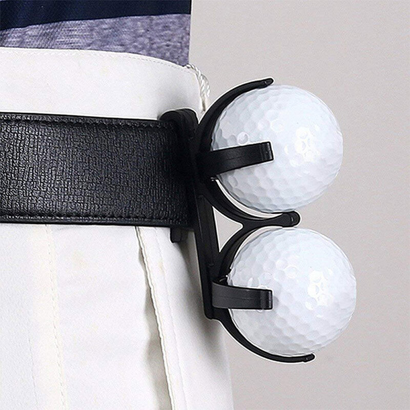 Plastic Dubbele Golfbalhouder Draagbare Golfbal Opslag Opvouwbare Roterende Clip Accessoires