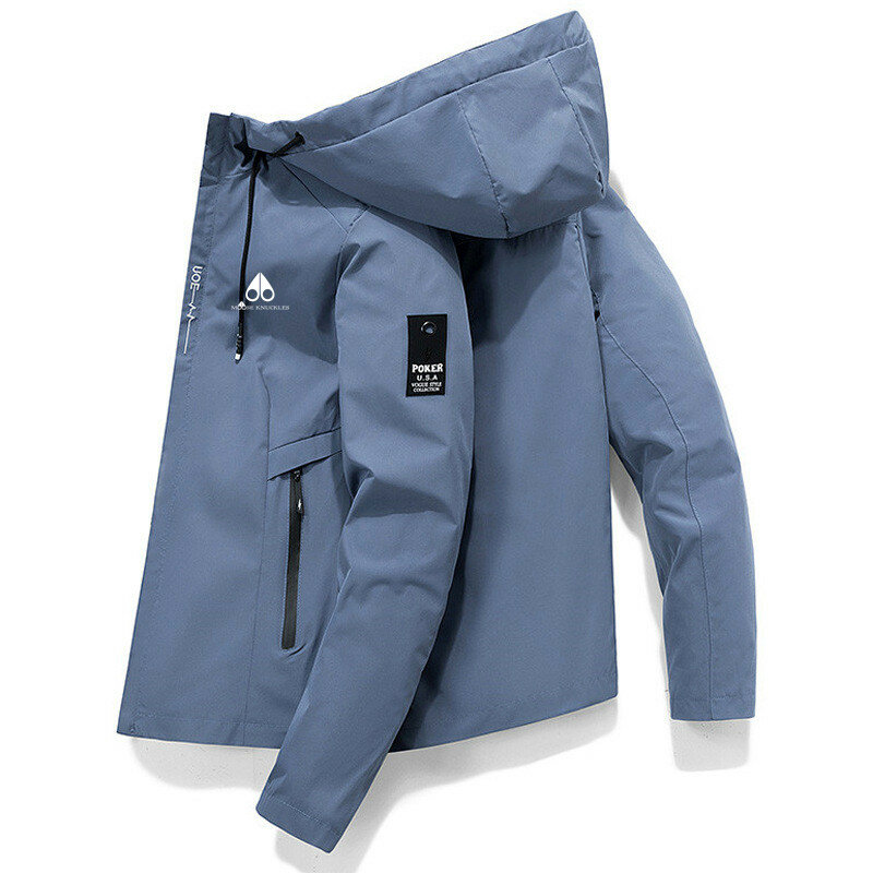 Jaket mantel bertudung pria, Luaran kasual atmosfer pria pakaian jalanan 2024 Musim Semi dan Gugur