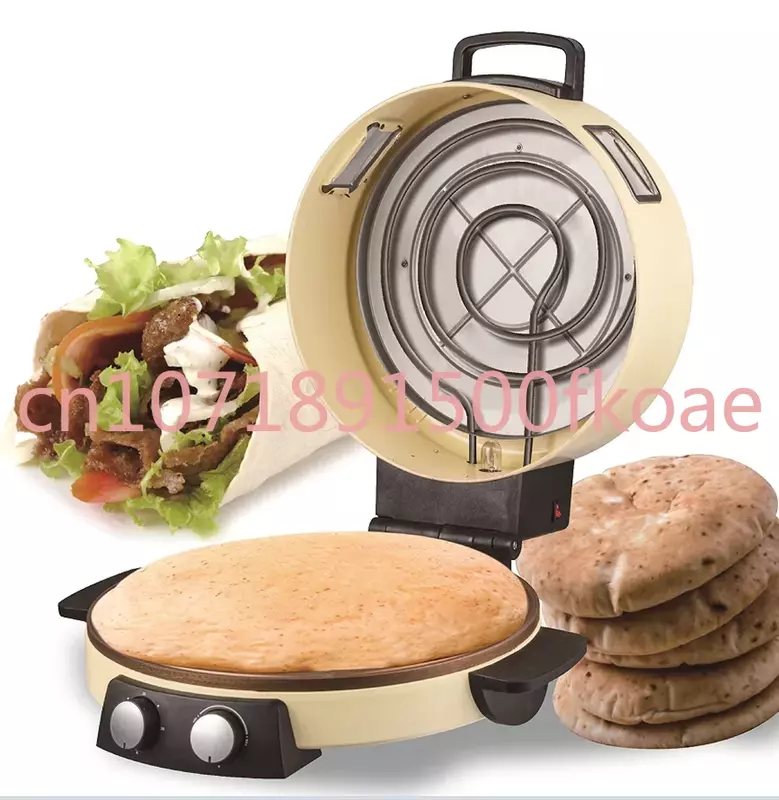 Fabricante de pan árabe eléctrico rotimático automático, temperatura ajustable, uso doméstico, 1600w, con temporizador