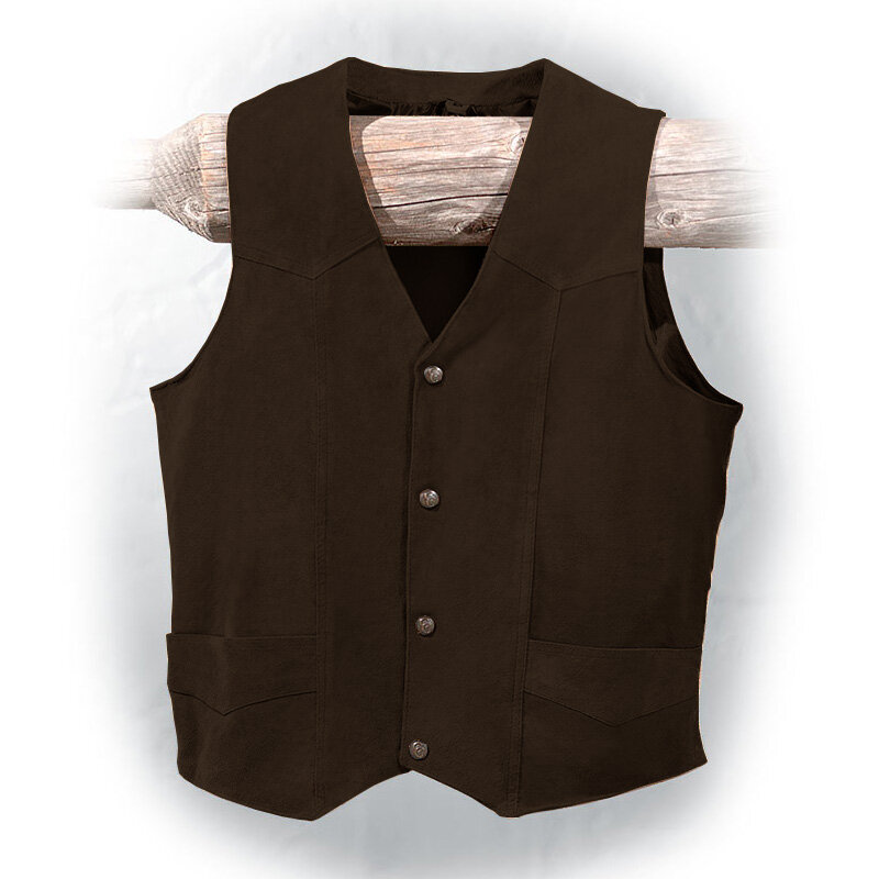 Men's Suit Vest Suede Western Denim Sleeveless Jacket Steampunk Waistcoat Male Clothes Vests for Men