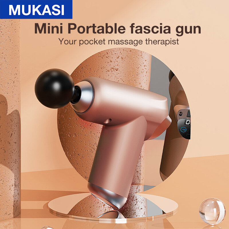 MUKASI LCD Massage Gun 32 Gear Fascia Gun Deep Tissue Neck Body Back Muscle Massager Relaxation Pain Relief Exercise