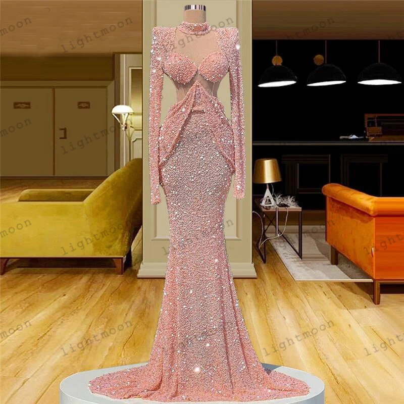 Glamorous Prom Dress Vintage Evening Dresses For Women 2024 Sheath Mermaid Full Sleeves Sweetheart Ball Gowns Vestidos De Gala
