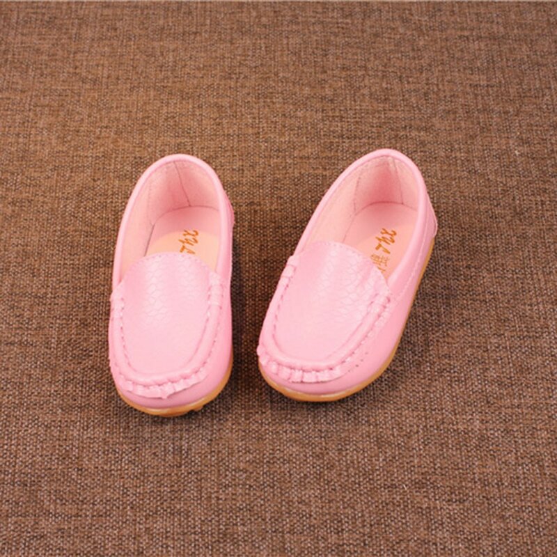 Zapatos deportivos de cuero sólido para niños y niñas, calzado informal para perezosos, ergonómico, para bebé