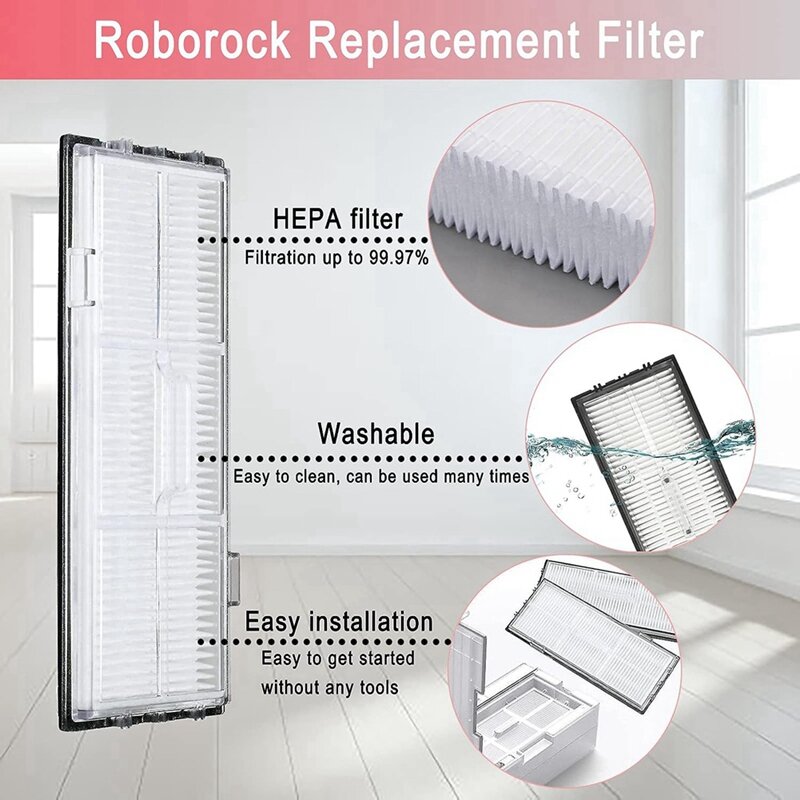 Caja de polvo y filtro Hepa para Roborock S7/S70/S75/T7S/T7splus/G10/G10S/G10spro, piezas de repuesto para Robot aspirador