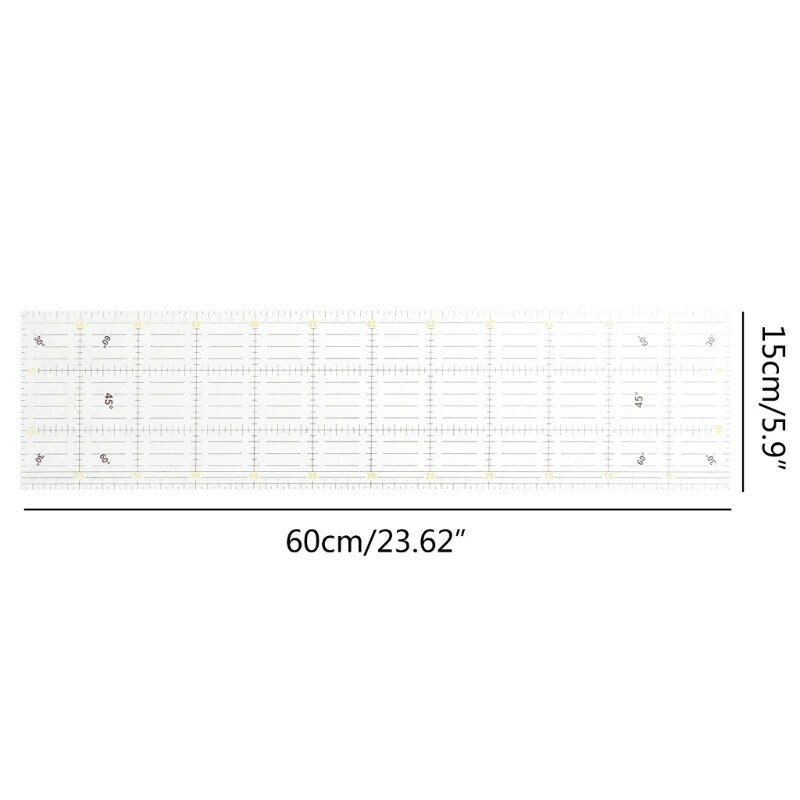 N7MD Sewing Ruler 30/45/60cm Fashion Clear Color Beginners Tailors Designers for Mother'Day Mother Grandmother Gift Accessory