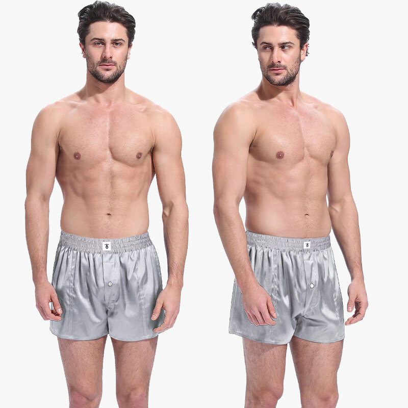 Шорты LILYSILK мужские с эластичным поясом, шелковые короткие штаны для сна, нижнее белье на пуговицах