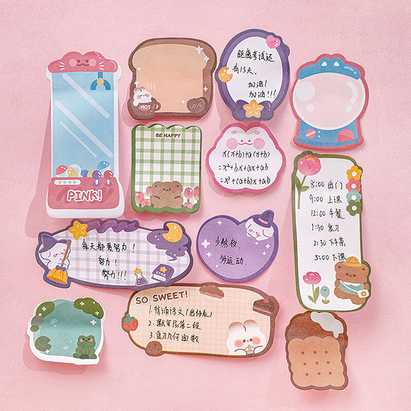 Kawaii Cartoon Harvey Rabbit Bear Sticky Notes Memo Pad, Cute Message N Times Sticky Office Staacquering Supply, Journal License