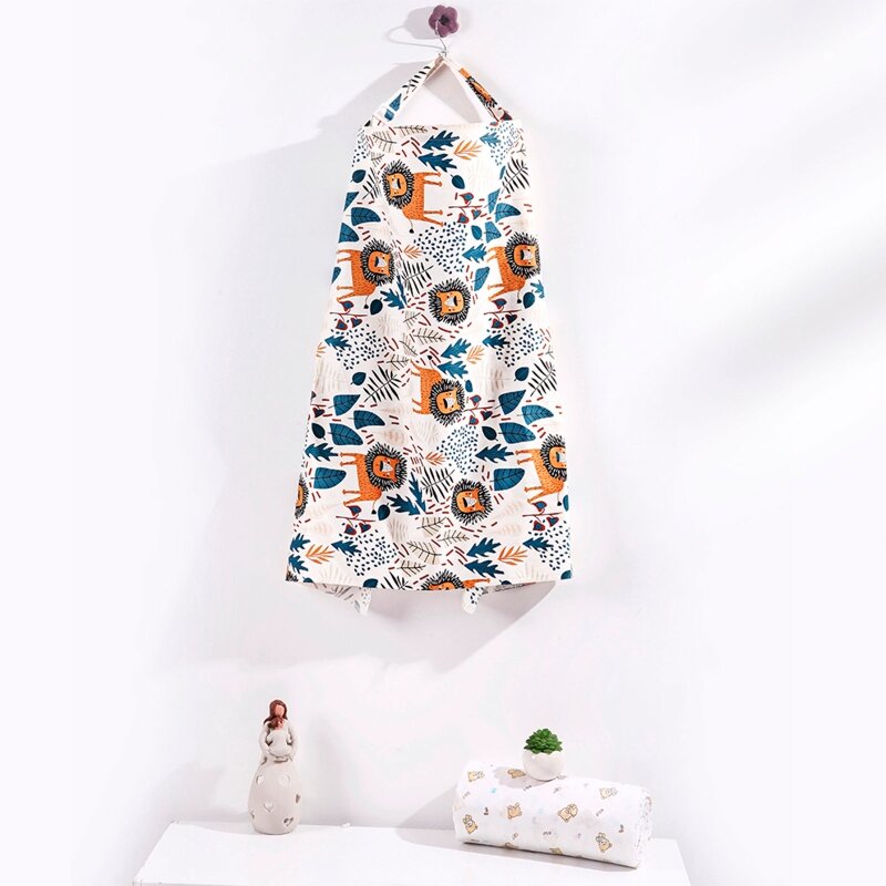 Zwangerschaps-verpleegjas borstvoeding jurk baby wrap bladeren print poncho multi-use hoes voor baby-autostoel