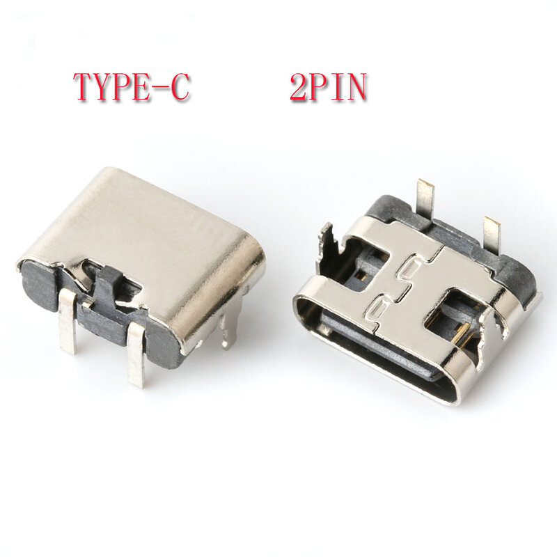 Conector Micro USB 3,1 tipo C 2 pines 2p hembra para teléfono móvil, puerto de carga, toma de corriente H 6,5 MM, 1 a 10 unidades