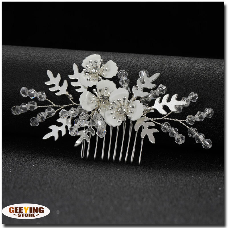 Peine de perlas de diamantes de imitación, accesorios para el cabello de boda, pinzas para el cabello hechas a mano, joyería para fiesta de reunión para mujer