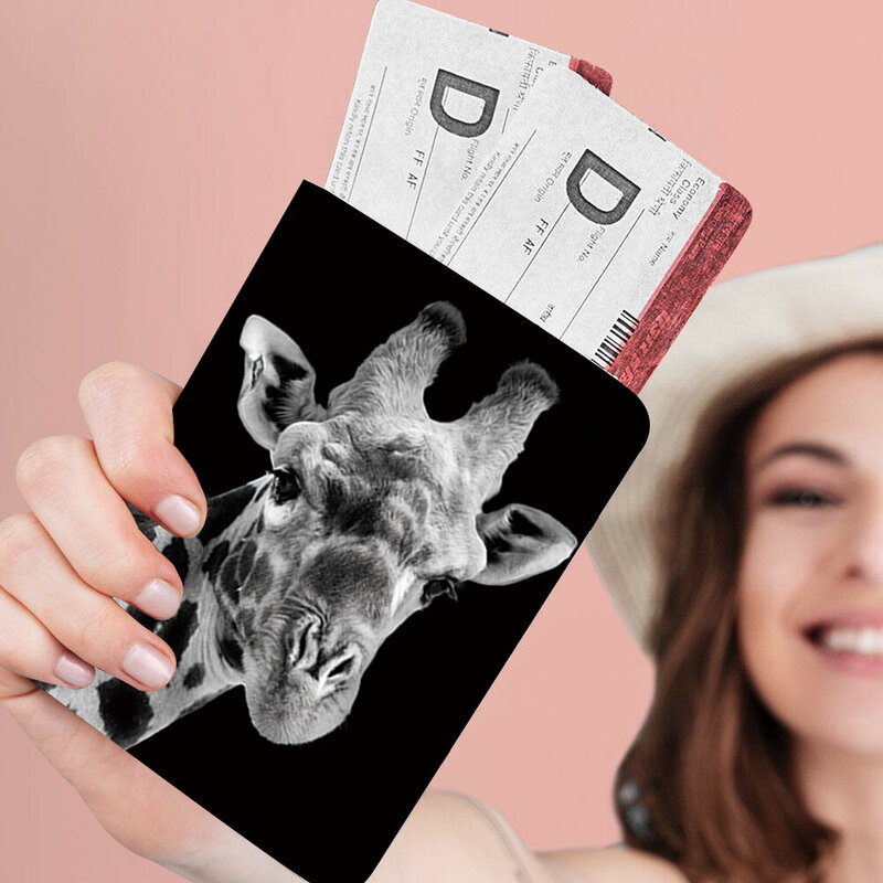 Passaporte manga nova unisex viagem multi-função impermeável cartão de identificação cartão de banco passaporte manga segura capa de armazenamento de impressão animal