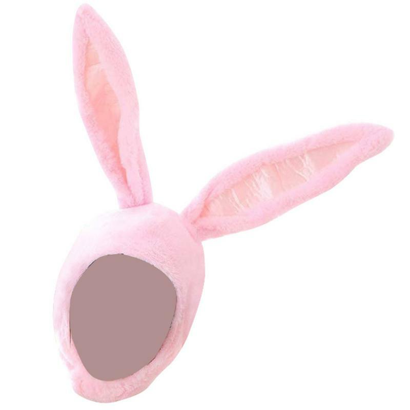 Women Men Funny Plush Bunny Ears Hood Hat Cute Rabbit Eastern Cosplay Costume Accessory Headwear Halloween Party Props