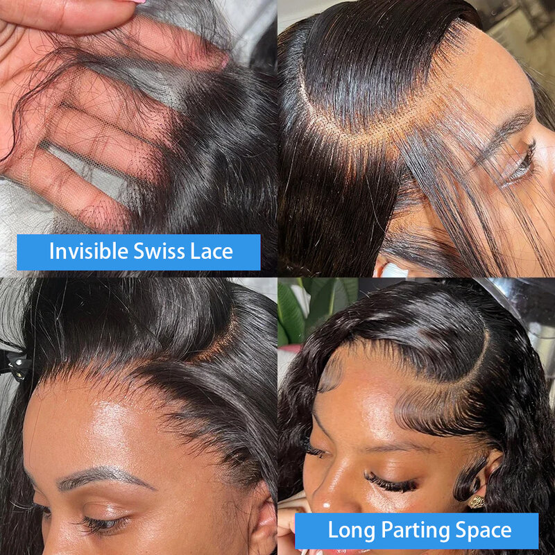 Perruque Lace Front Wig Body Wave Brésilienne Remy Naturelle, Cheveux Humains, Transparente HD, 13x6, 30 32 amaran, 13x4, pour Femme