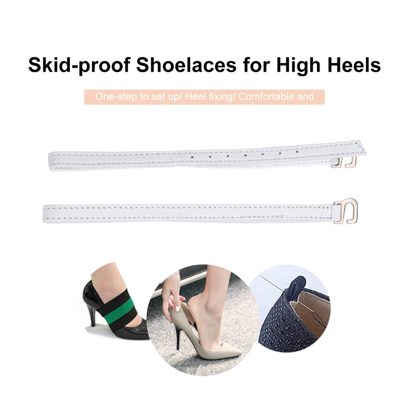Cordones de zapatos de tacón alto, accesorio resistente y antideslizante, 2 pares