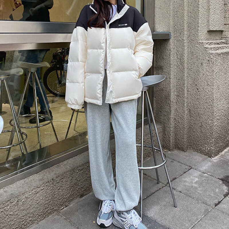Femminile nuovo allentato caldo Streetwear moda cappotto a bolle giacca invernale donna corto coreano sciolto impiombato colore contrasto vestiti di pane