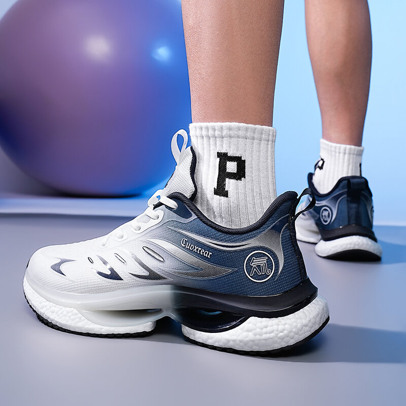 Trend męskie buty do biegania dla kobiet siatkowe Breathalbe sportowe sportowe buty do joggingu nowe amortyzujące odblaskowe trampki treningowe męskie