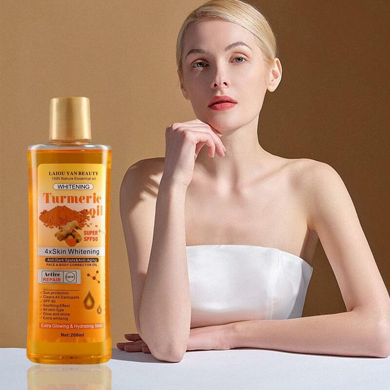 2Pcs Turmeric Essential Oil 400ml for Face & Body Anti Dark Spots Anti Aging 100% Natural Oil Skin Whitening and Hydrating