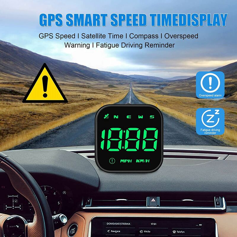 Auto Head-up-Display GPS-Tacho mit Geschwindigkeit mph, Über drehzahl Auto Alarm Ermüdung fahren Erinnerung für alle Auto Motorrad