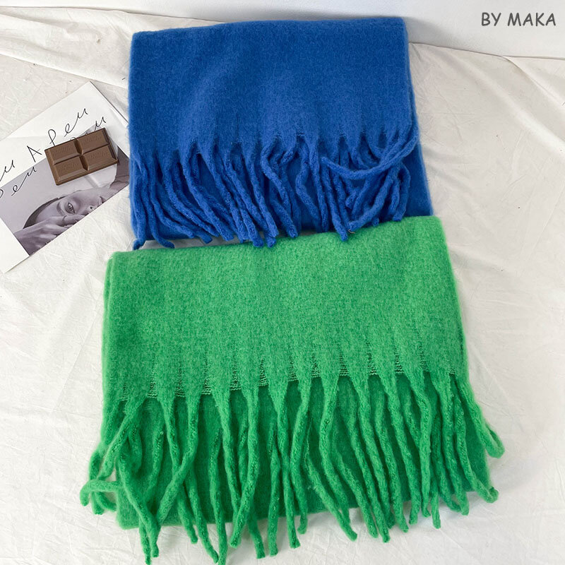 Женская Толстая шаль, палантины, кашемировый шарф, зимние теплые однотонные шарфы для одеяла, длинные женские шарфы из искусственной кожи