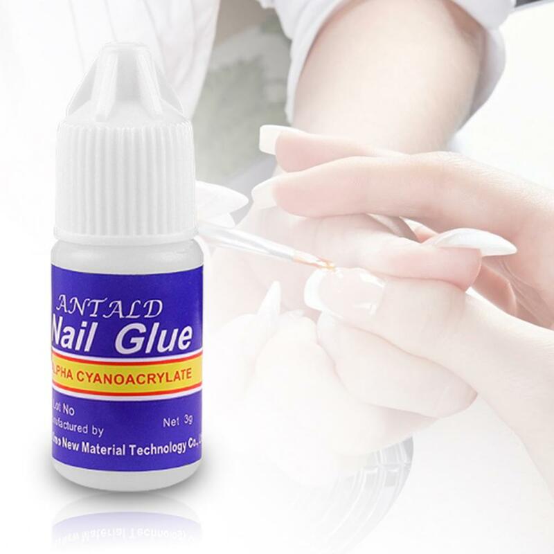 3g punte di colla per Nail Art ad asciugatura rapida Glitter colla per unghie acrilica UV False Tip strass decorazioni strumento per Manicure per unghie