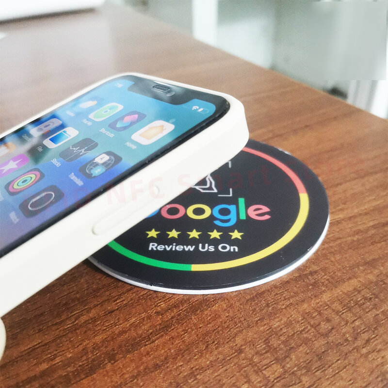 Personalizado Acrílico Social Media Sign, NFC Tap Review, EUA no Google Card, Cartão de exibição