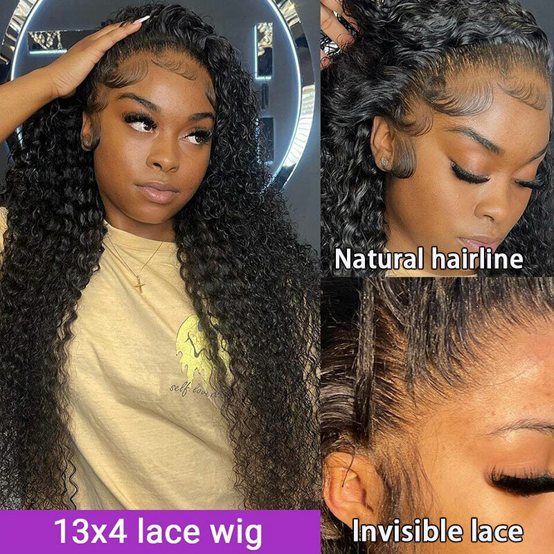 Peruca de cabelo humano onda profunda brasileira para mulheres, perucas de onda de água hd, 13x4, 30 ", 13x6, peruca frontal, 360 lace front, à venda
