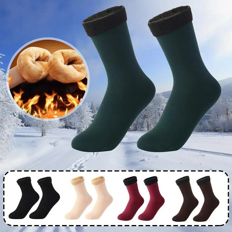 Winter Snow Socks Women Men Velvet Thickened Medium Sleep Dropshpping Thermal Floor Socks Socks Tube Color Cashmere Floor S E7X3
