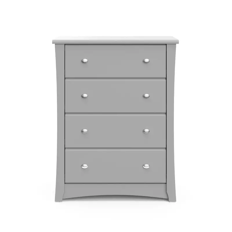 4 Drawer Chest (Pebble Gray) Easy-to-Match Chest of Drawers for Nursery and Kids Bedroom Toiletries Vanity Table for Makeup Desk