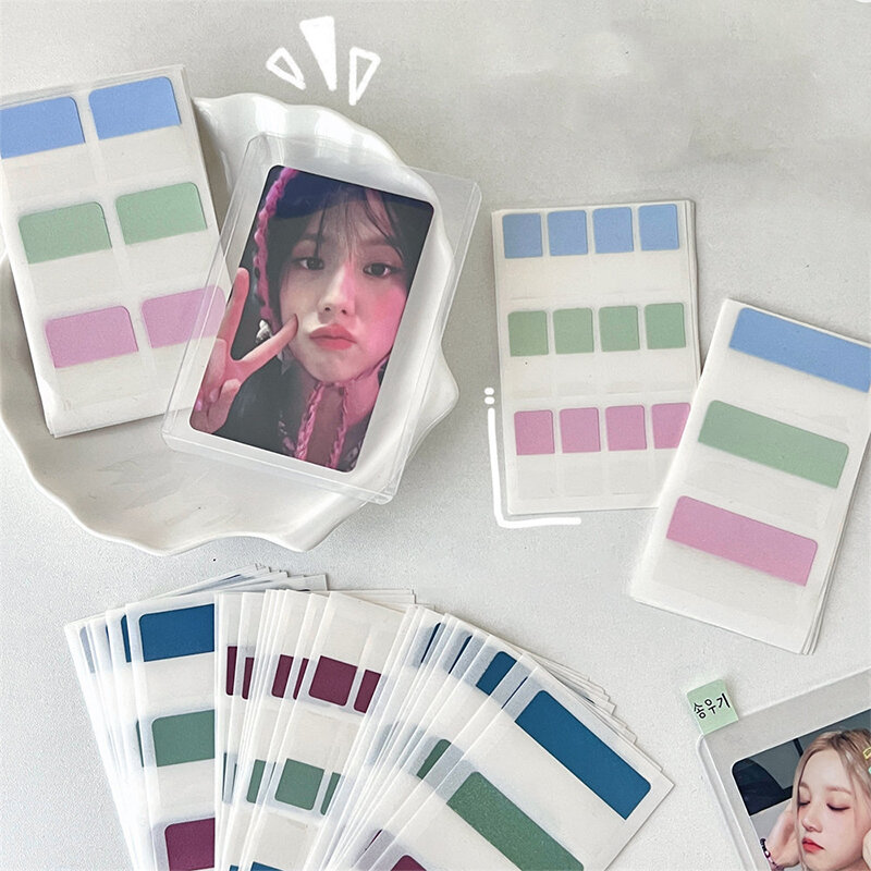 10 buah stiker lengan kartu foto DIY lucu Morandi stiker warna-warni penanda buku gaya Korea catatan tempel