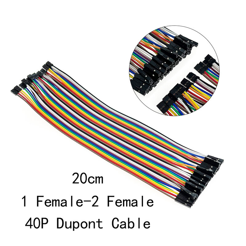 40 Buah Berturut-turut 40P Kabel Dupont 20Cm 2Mm Beralih Ke 2.54Mm 2P-1P Kawat Baru