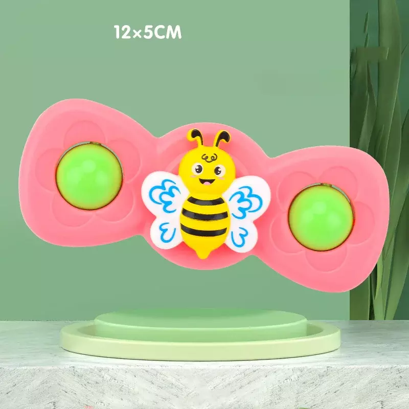 Pack of 3PCS Baby Cartoon Toys Colorful Fun Insect Rotating Ringing Bell Bath Toys Toddlers Infant Bathroom Toys Pools Water Fun