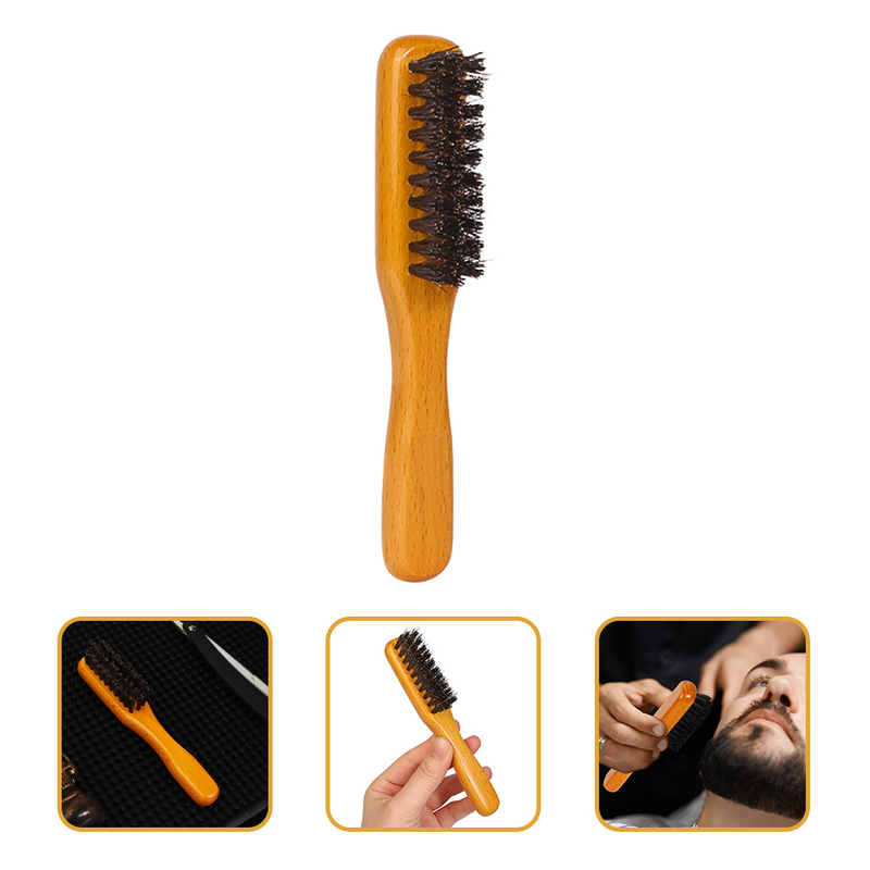 Расческа для бороды, щетка для бритья, Мужской деревянный уход, многофункциональная щетка из конского волоса