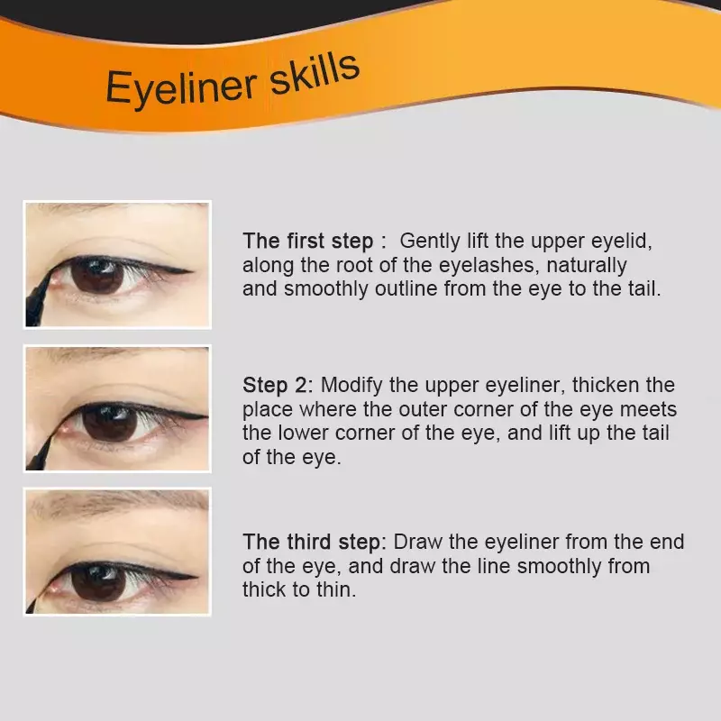 Czarny Eyeliner w płynie wodoodporny, długi, trwały Eyeliner ołówek szybkoschnący nie rozkwita naturalny Eyeliner pióro na płynny przybory kosmetyczne