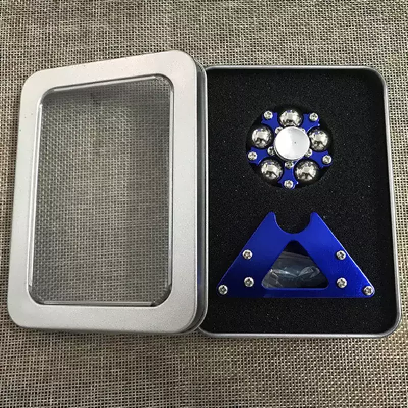 Miniko-pouvez-vous roscope à cinq perles en métal avec boîte, gyroscope du bout des doigts, boule en acier inoxydable