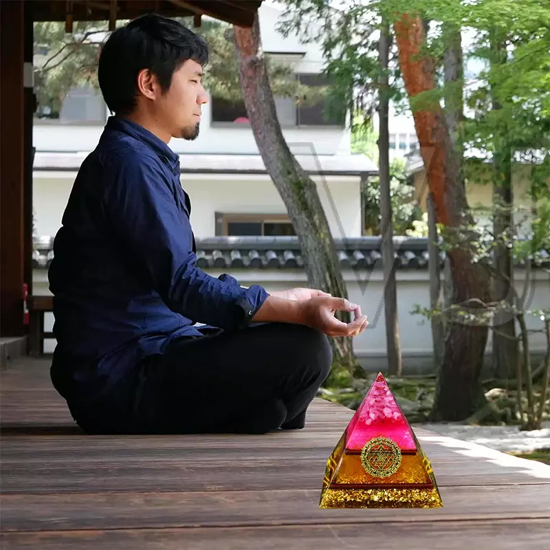 Оргонитовая Пирамида эритрогенератор Emf защита розовый кристалл и медная оргоновая пирамида для медитации лечебные инструменты