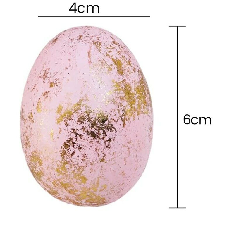 ไข่อีสเตอร์ฟองโฟม6สี60ชิ้นของตกแต่งไข่อีสเตอร์สีทองไข่อีสเตอร์ตกแต่งลายจุดสีทองใช้งานง่าย