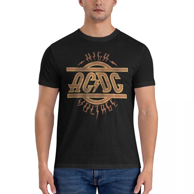 T-Shirt męski A-AC DC koszulka w stylu Vintage koszula z krótkim rękawem z okrągłym dekoltem T-Shirt bawełniany odzież na przyjęcia