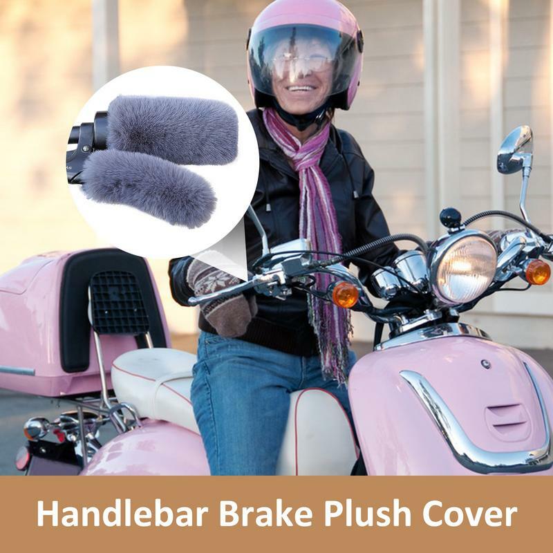 Uchwyty hamulcowe ciepłe miękki pluszowy rączka rowerowa ochraniacz na dłoń uchwyty rowerowe antypoślizgowe akcesoria rowerowe dla kobiet