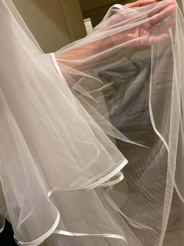 حجاب زفاف طويل من الساتان للنساء ، 2 طبقات ، حافة 3 متر ، تول أبيض عاجي ، اكسسوارات الزفاف
