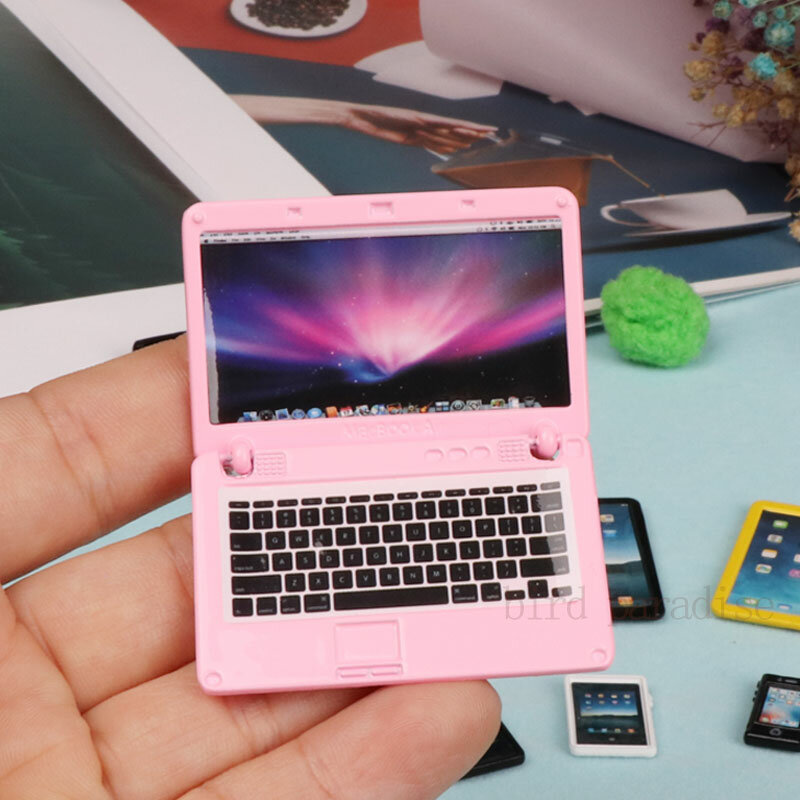 Miniatur Modell Spielzeug Mini Handy Ipad Laptop Notebook Macbook für Barbie Puppen Bjd Ob11 1/6 1/8 Puppenhaus Diy Zubehör