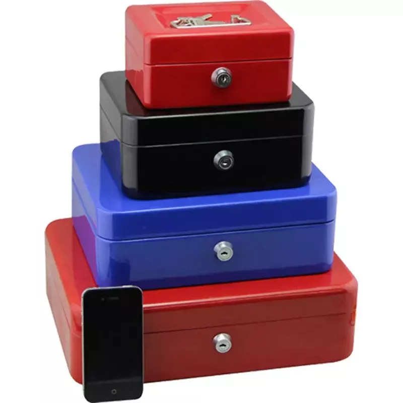 Mini Aço Inoxidável Safe Cash Box, Prático, Security Lock, Lockable, Pequeno, Fit for House Decoration, Petty, 3 Tamanhos, L, XL, XXL