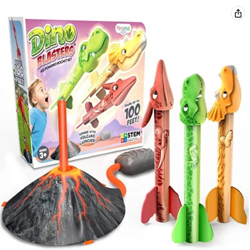 Air Pressed Dino Blasters Strong Power Adjustable Direction Toy Rocket Launcher Jump Stomp Fun Launcher Toy Outdoor Toy