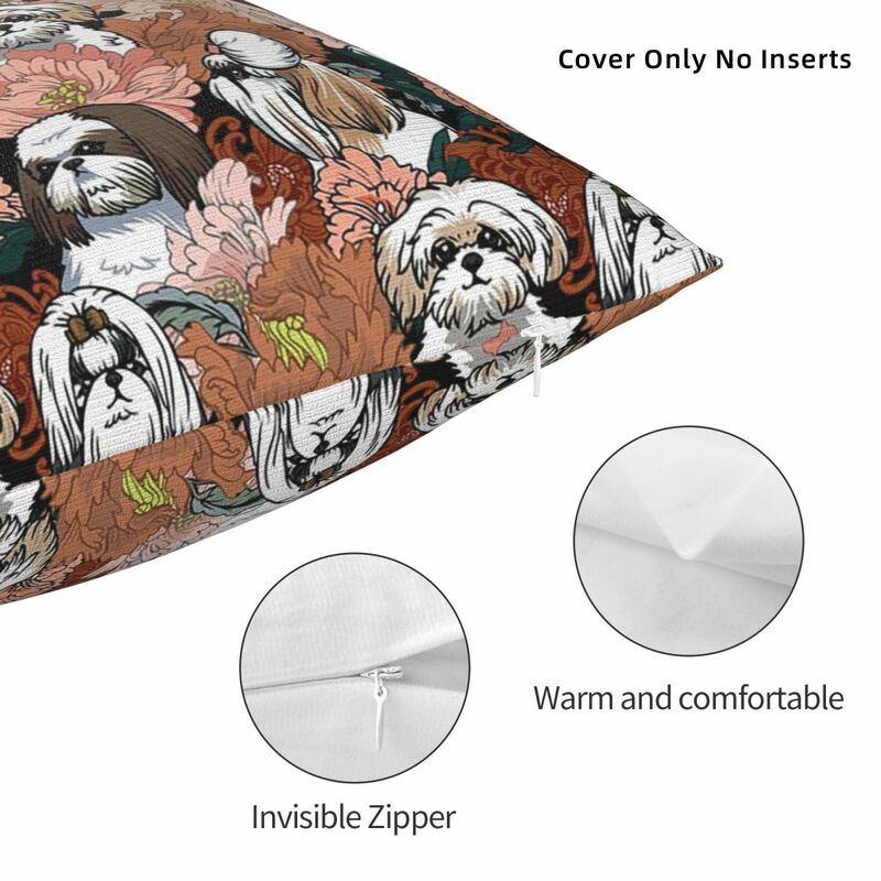 Dog Lover Shih Tzu Crest (14) federa quadrata fodera per cuscino cuscino in poliestere Zip cuscino decorativo Comfort per auto di casa