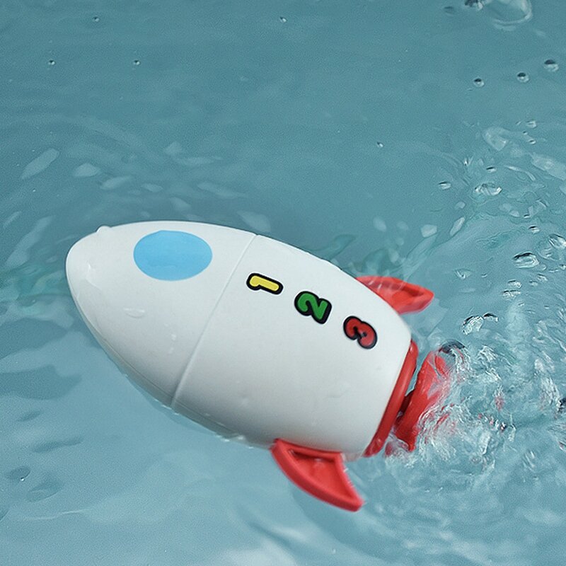 Baby Bath Toy Infant Swim Chain Clockwork Toy Little Submarine Rocket Bathing Bathtub Toys For Boys Girls