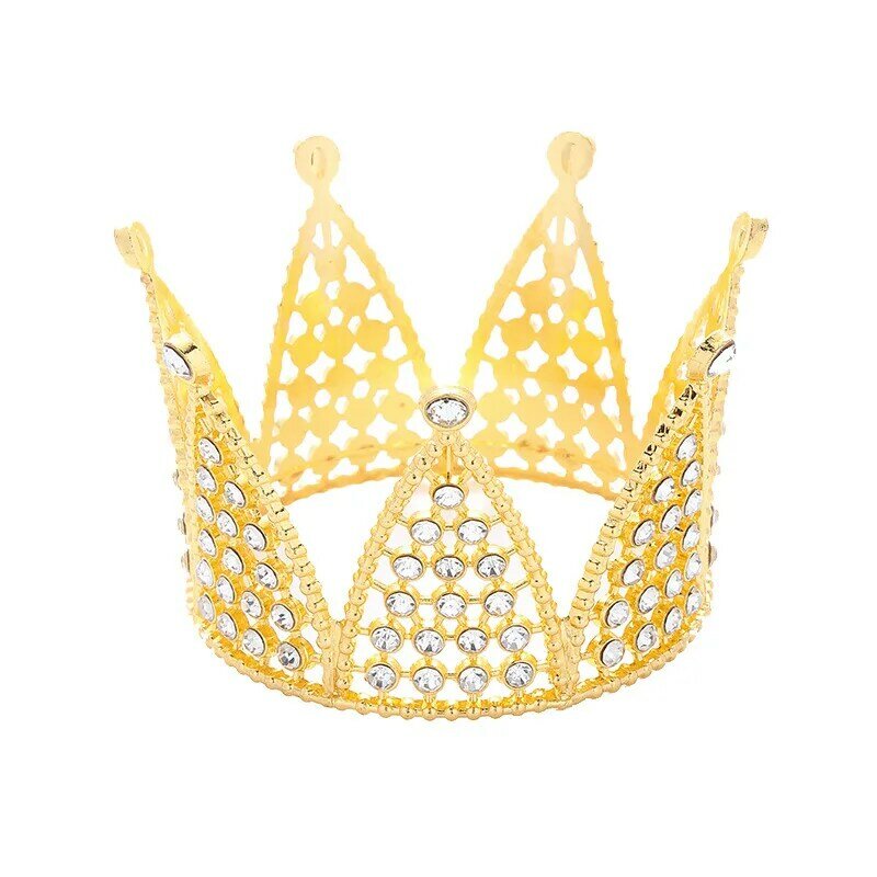 Decorazione torta corona 2024 oro/nastro Cake Topper Decor bambini ornamenti per capelli principessa matrimonio festa di compleanno forniture