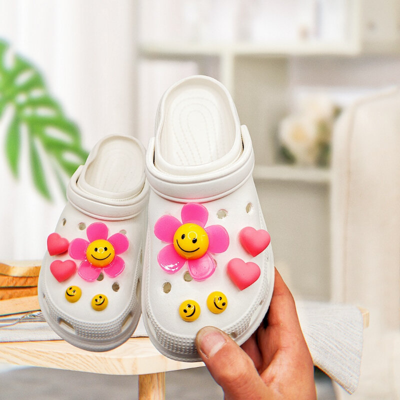 Sandalias de flores versátiles para niños, accesorios para zapatos de girasol, zapatos de flores, decoración de hebilla, zapatos de verano