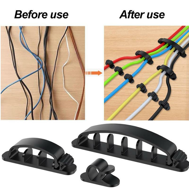 Cable Holder Clips Cable Organizer Clips Cord Holder No Punch Cable Management Cord Organizer Clips For Audio Cables And Wired
