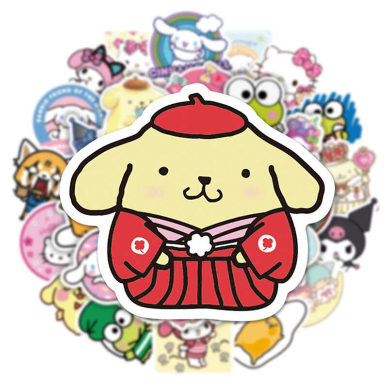 10/30/50/100ชิ้น Kawaii aaii Anime Sanrio สติ๊กเกอร์การ์ตูน decals กันน้ำ DIY โทรศัพท์กีตาร์ตกแต่งสติกเกอร์ของเล่นเด็ก