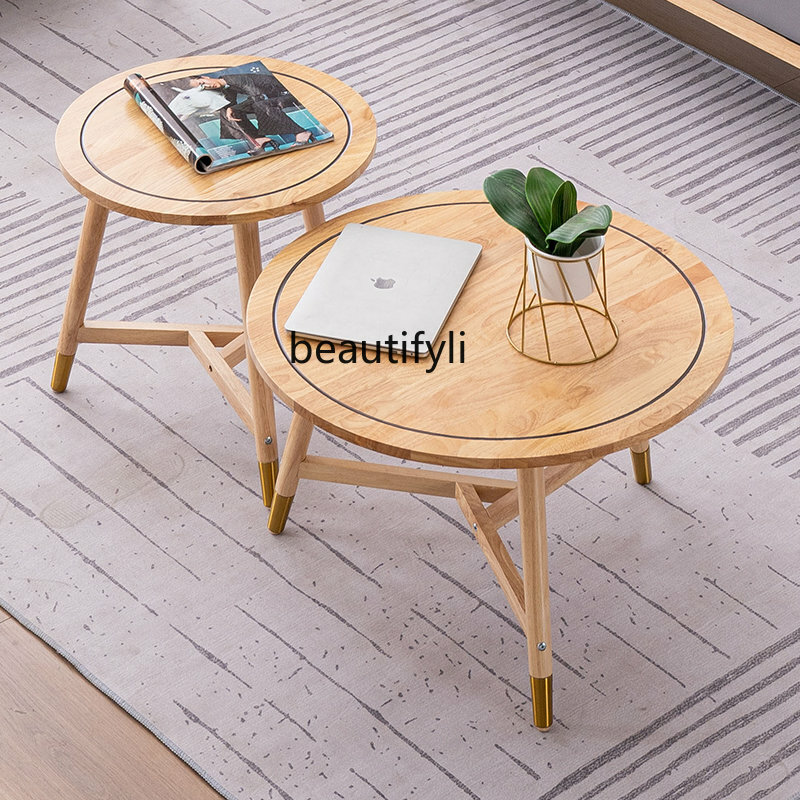 Yj nordic mesa de café pequeno tamanho redondo conciso simples moderno mini mesa pequena
